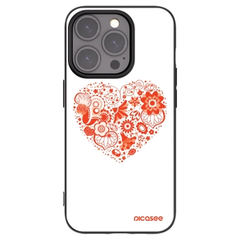 Picasee Μαύρη θήκη σιλικόνης για Apple iPhone 15 Pro - Big heart