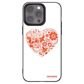 Picasee Μαύρη θήκη σιλικόνης για Apple iPhone 15 Pro Max - Big heart