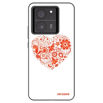Picasee Μαύρη θήκη σιλικόνης για Xiaomi 13T - Big heart