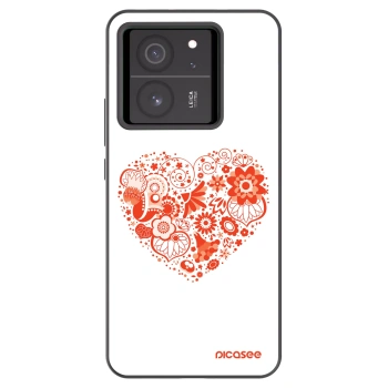 Picasee Μαύρη θήκη σιλικόνης για Xiaomi 13T Pro - Big heart