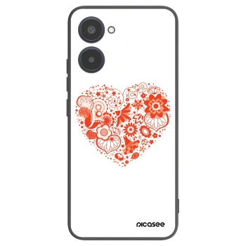 Picasee Μαύρη θήκη σιλικόνης για Realme 10 4G - Big heart