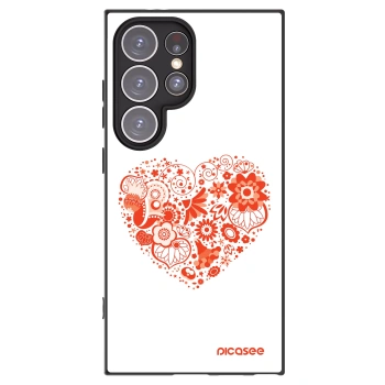 Picasee Μαύρη θήκη σιλικόνης για Samsung Galaxy S24 Ultra S928B 5G - Big heart