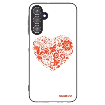 Picasee Μαύρη θήκη σιλικόνης για Samsung Galaxy A15 A155F 4G - Big heart