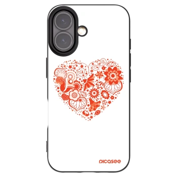Picasee Μαύρη θήκη σιλικόνης για Apple iPhone 16 - Big heart