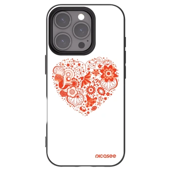 Picasee Μαύρη θήκη σιλικόνης για Apple iPhone 16 Pro - Big heart