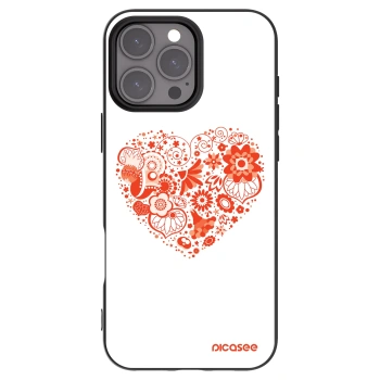 Picasee Μαύρη θήκη σιλικόνης για Apple iPhone 16 Pro Max - Big heart
