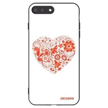 Picasee Μαύρη θήκη σιλικόνης για Apple iPhone 7 Plus - Big heart