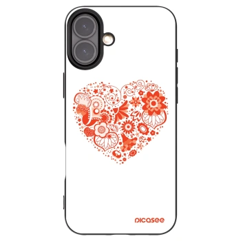 Picasee Μαύρη θήκη σιλικόνης για Apple iPhone 16 Plus - Big heart