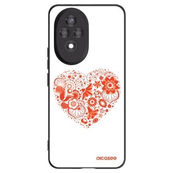 Picasee Μαύρη θήκη σιλικόνης για Honor 200 Pro 5G - Big heart