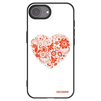 Picasee Μαύρη θήκη σιλικόνης για Apple iPhone 16e - Big heart