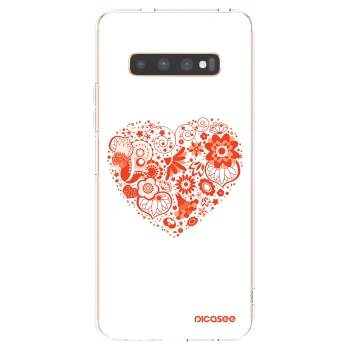 Picasee διαφανής θήκη σιλικόνης Samsung Galaxy S10 Plus G975 - Big heart