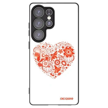 Picasee Μαύρη θήκη σιλικόνης για Samsung Galaxy S25 Ultra 5G - Big heart