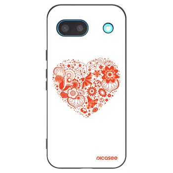Picasee Μαύρη θήκη σιλικόνης για Google Pixel 8 - Big heart