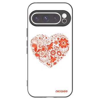 Picasee Μαύρη θήκη σιλικόνης για Google Pixel 9 Pro - Big heart