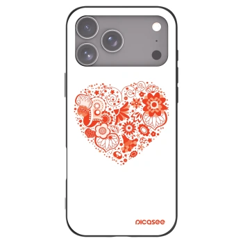 Picasee Μαύρη θήκη σιλικόνης για Apple iPhone 17 Pro Max - Big heart