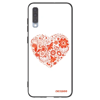 Picasee Μαύρη θήκη σιλικόνης για Samsung Galaxy A70 A705F - Big heart