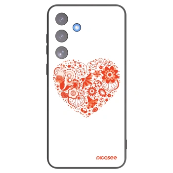 Picasee Μαύρη θήκη σιλικόνης για Samsung Galaxy S25 FE 5G - Big heart