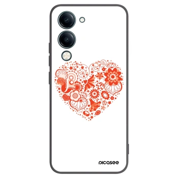 Picasee Μαύρη θήκη σιλικόνης για Vivo Y29s 5G - Big heart