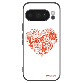 Picasee Μαύρη θήκη σιλικόνης για Google Pixel 10 Pro - Big heart