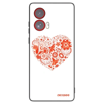 Picasee Μαύρη θήκη σιλικόνης για Motorola Edge 50 Fusion - Big heart