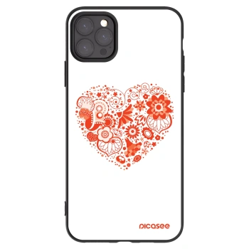Picasee Μαύρη θήκη σιλικόνης για Apple iPhone 11 Pro Max - Big heart