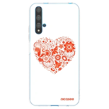 Picasee διαφανής θήκη σιλικόνης Huawei Nova 5T - Big heart