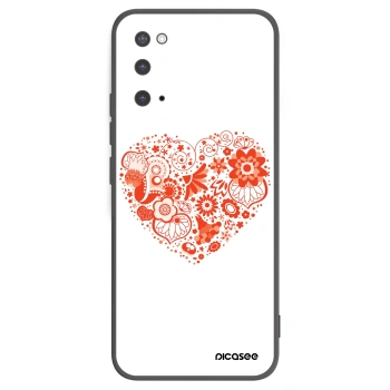 Picasee Μαύρη θήκη σιλικόνης για Samsung Galaxy S20 G980F - Big heart