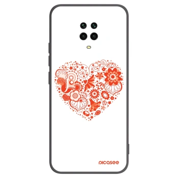 Picasee Μαύρη θήκη σιλικόνης για Xiaomi Redmi Note 9 Pro - Big heart