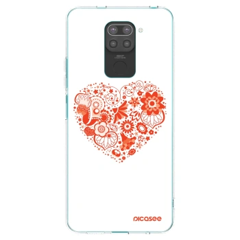 Picasee Μαύρη θήκη σιλικόνης για Xiaomi Redmi Note 9 - Big heart
