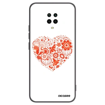 Picasee Μαύρη θήκη σιλικόνης για Xiaomi Redmi Note 9S - Big heart