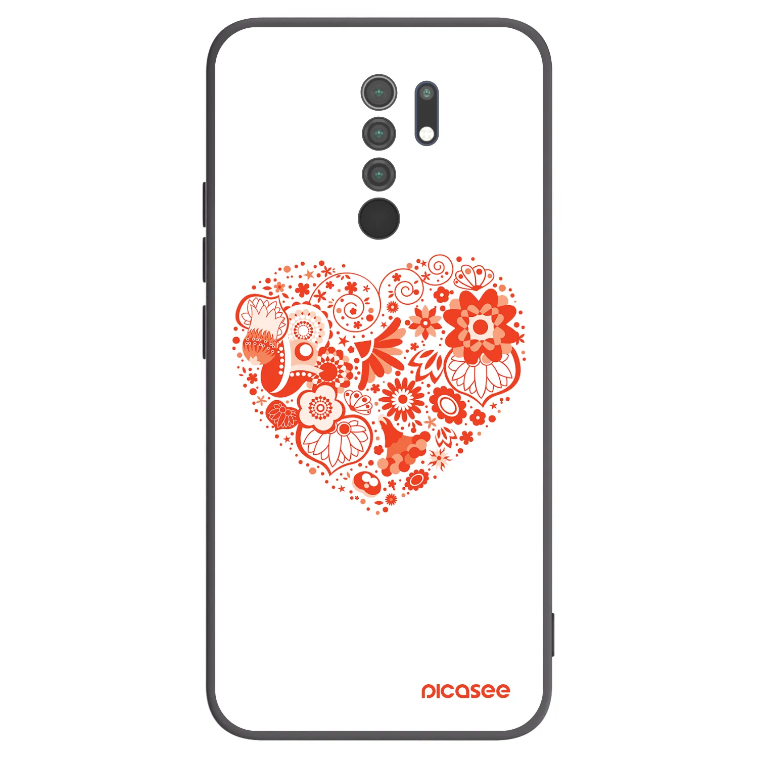Picasee Μαύρη θήκη σιλικόνης για Xiaomi Redmi 9 - Big heart
