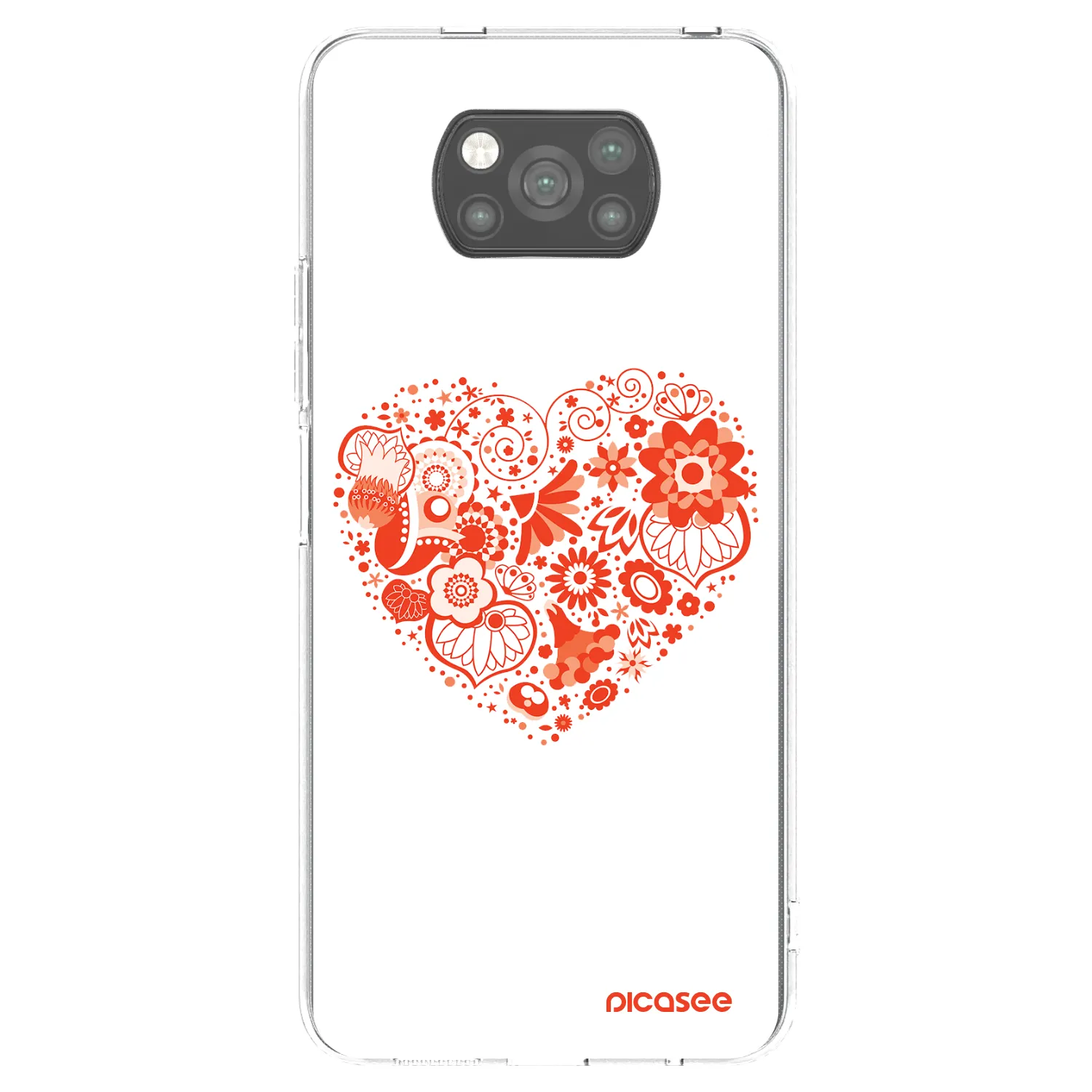 Picasee Μαύρη θήκη σιλικόνης για Xiaomi Poco X3 - Big heart