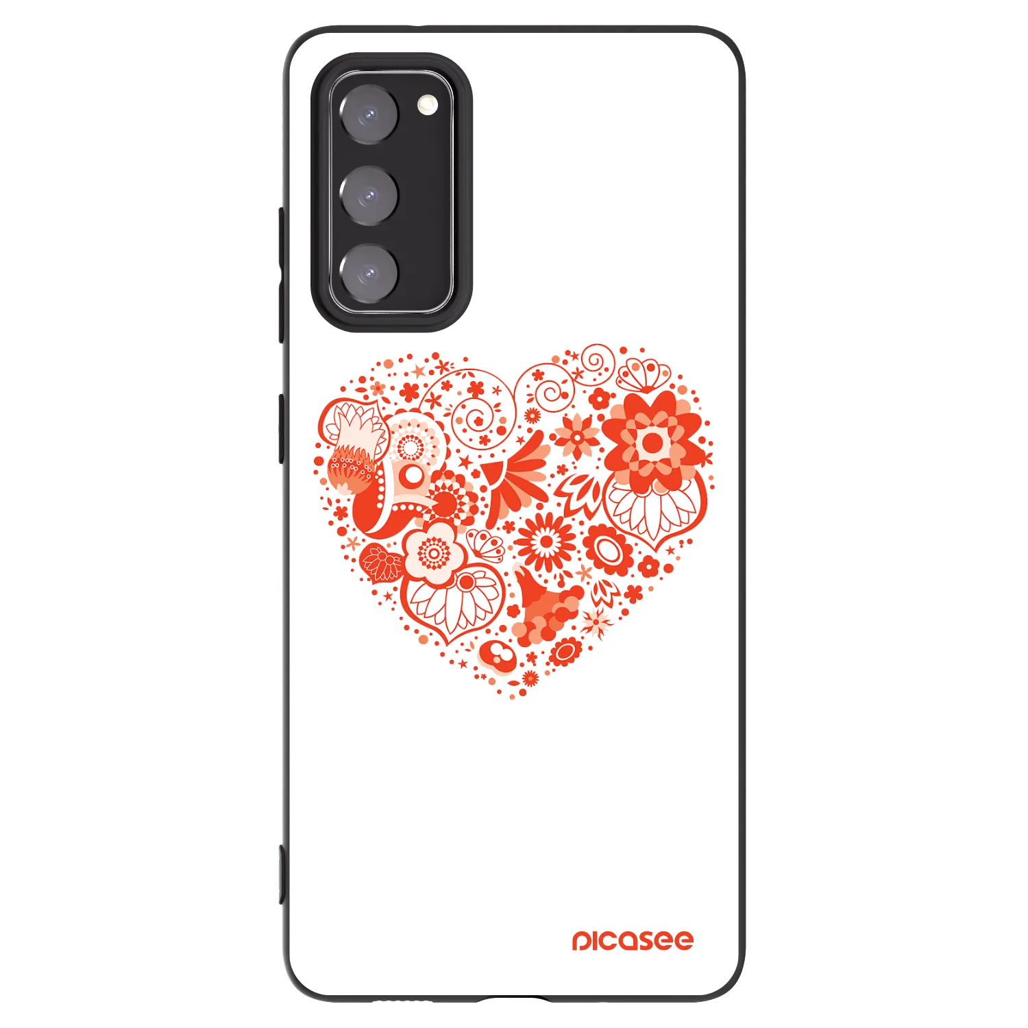 Picasee Μαύρη θήκη σιλικόνης για Samsung Galaxy S20 FE - Big heart