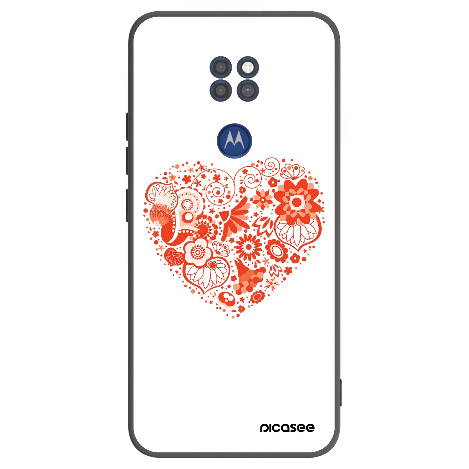 Picasee Μαύρη θήκη σιλικόνης για Motorola Moto G9 Play - Big heart