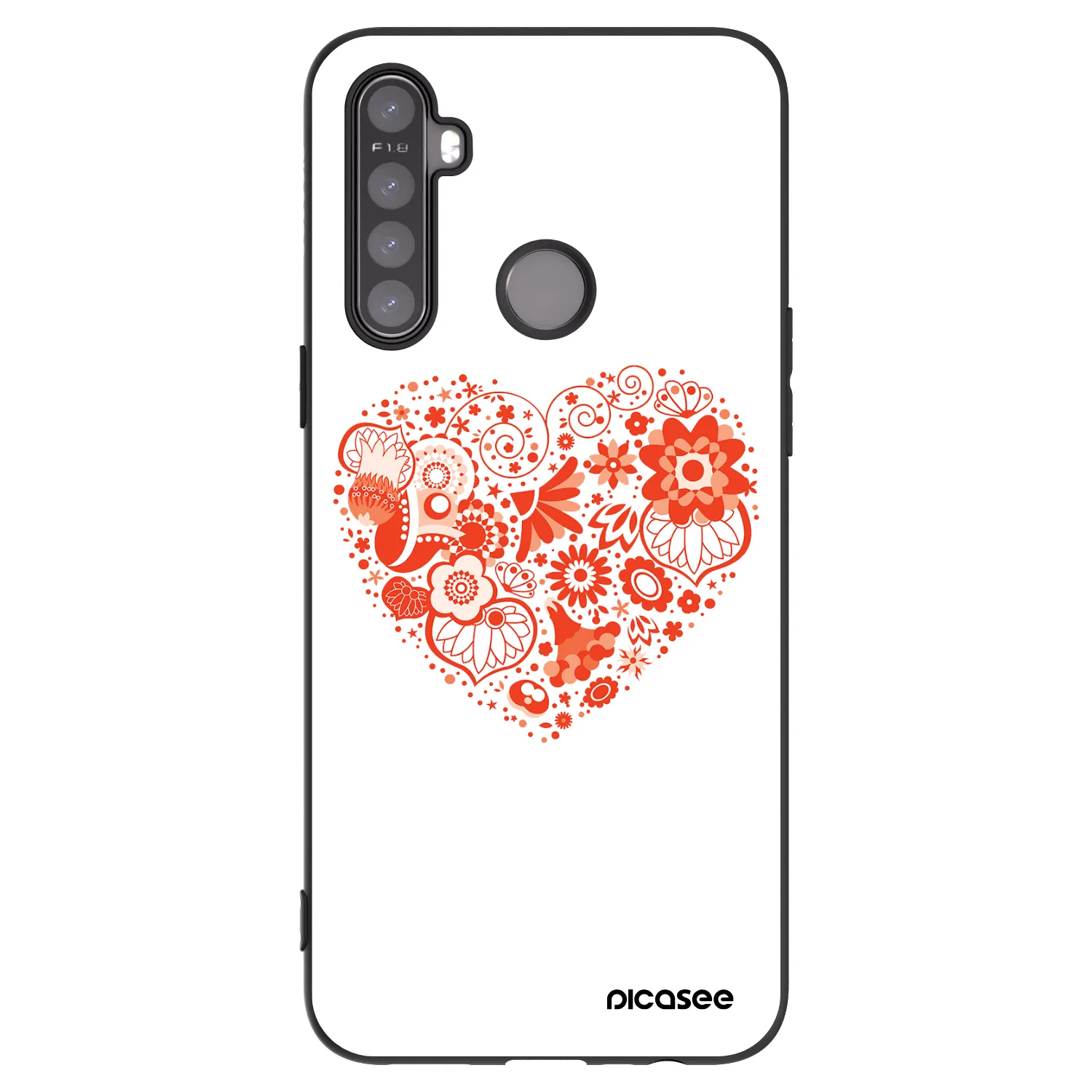 Picasee Μαύρη θήκη σιλικόνης για Realme 6i - Big heart