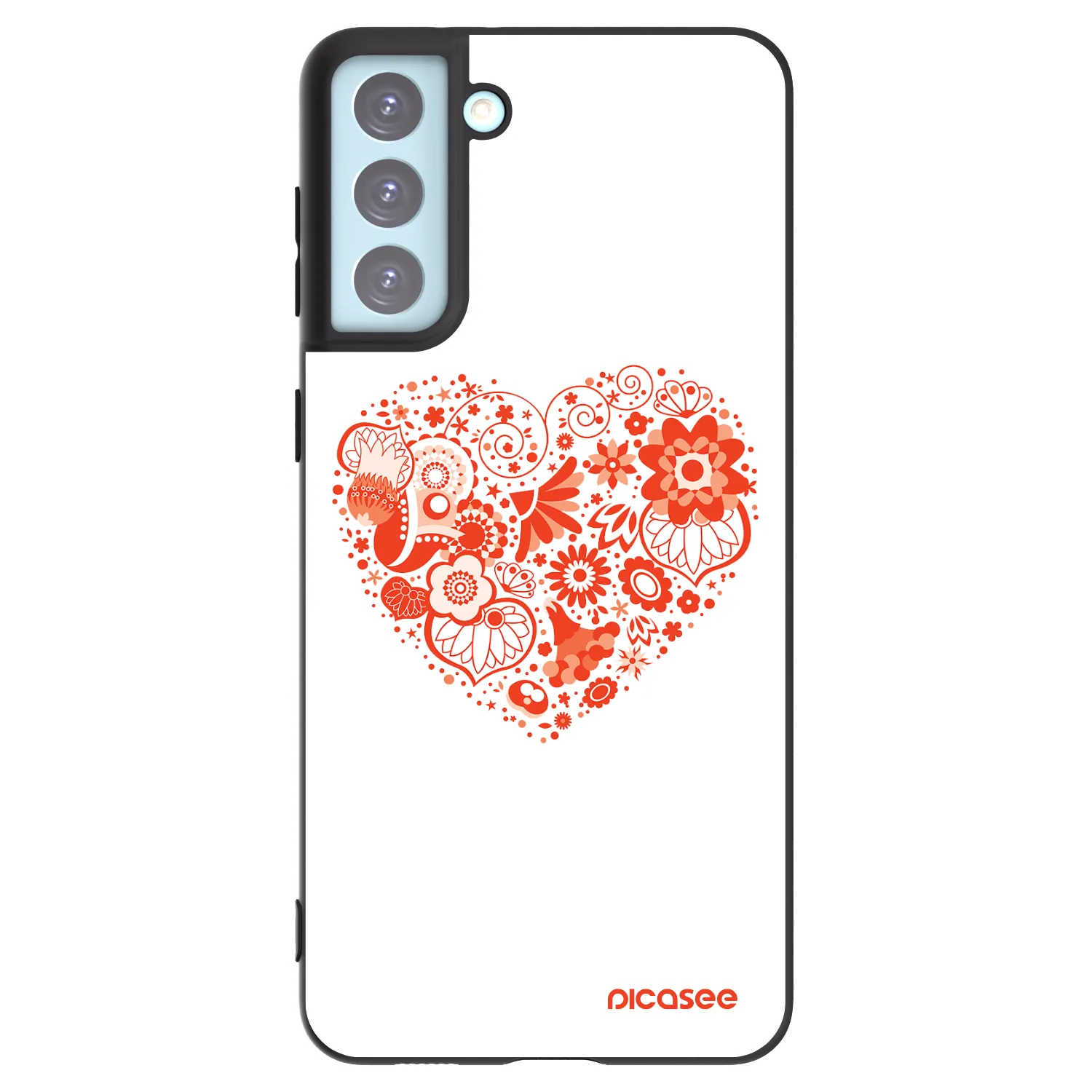 Picasee Μαύρη θήκη σιλικόνης για Samsung Galaxy S21+ 5G G996F - Big heart