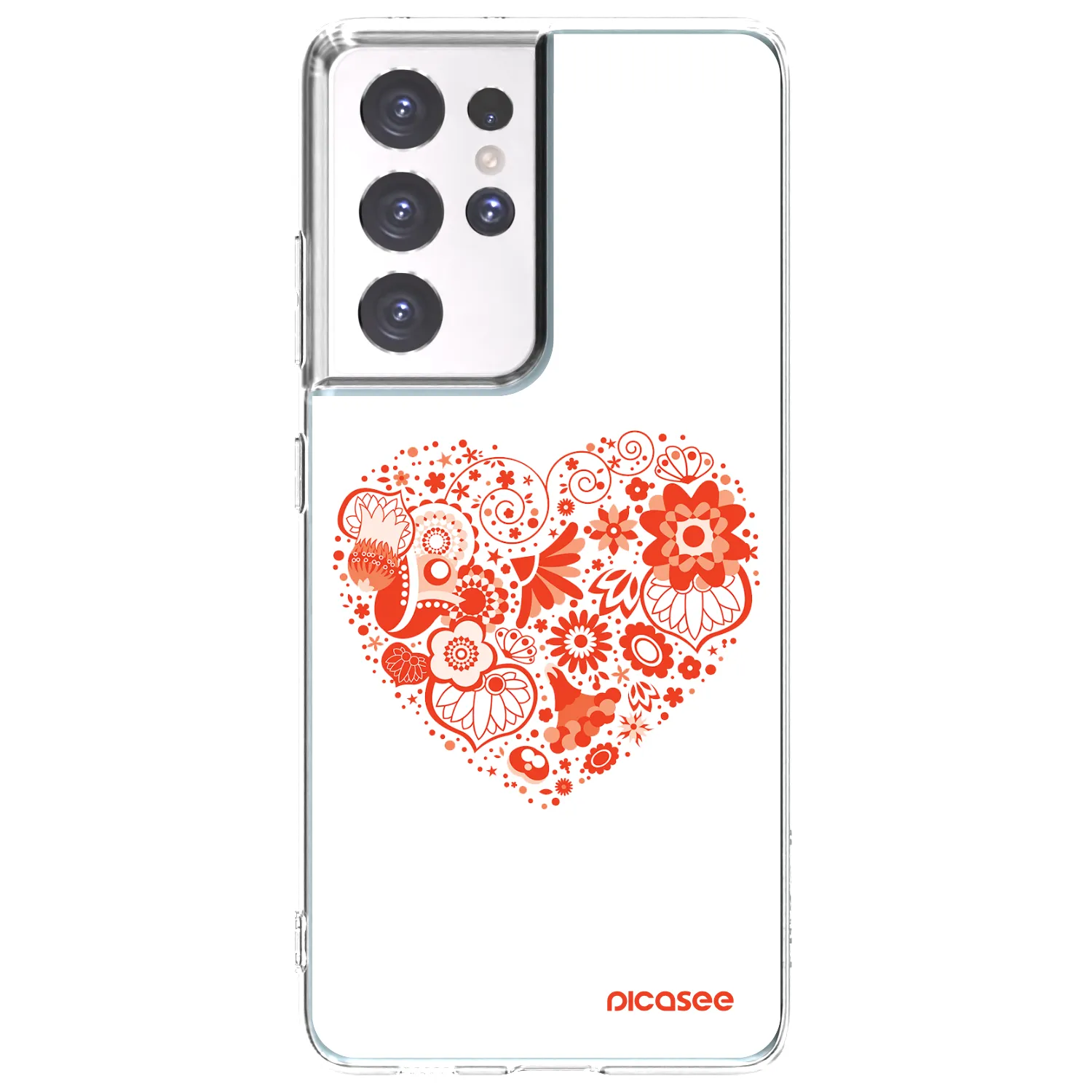 Picasee διαφανής θήκη σιλικόνης Samsung Galaxy S21 Ultra 5G G998B - Big heart