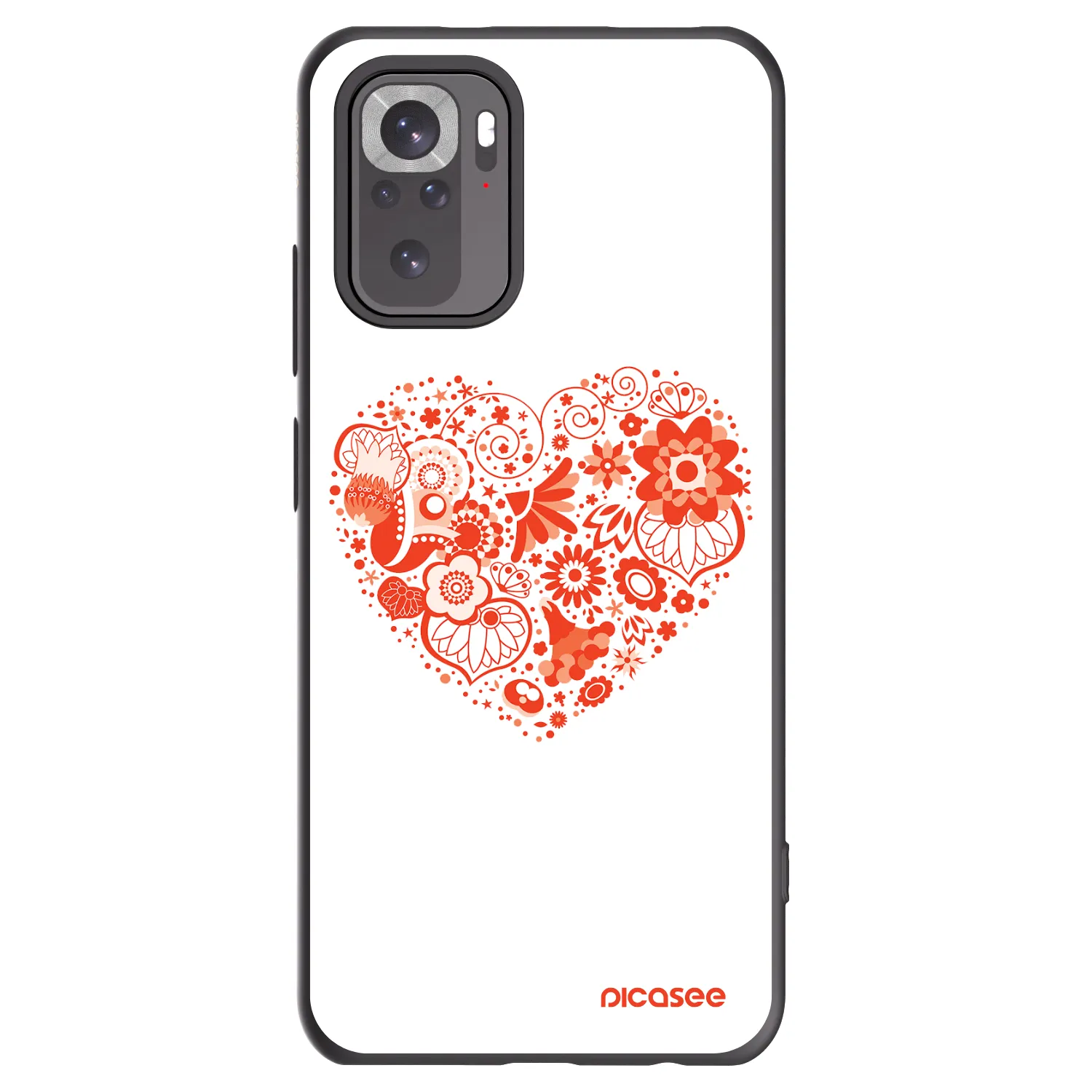 Picasee Μαύρη θήκη σιλικόνης για Xiaomi Redmi Note 10 - Big heart