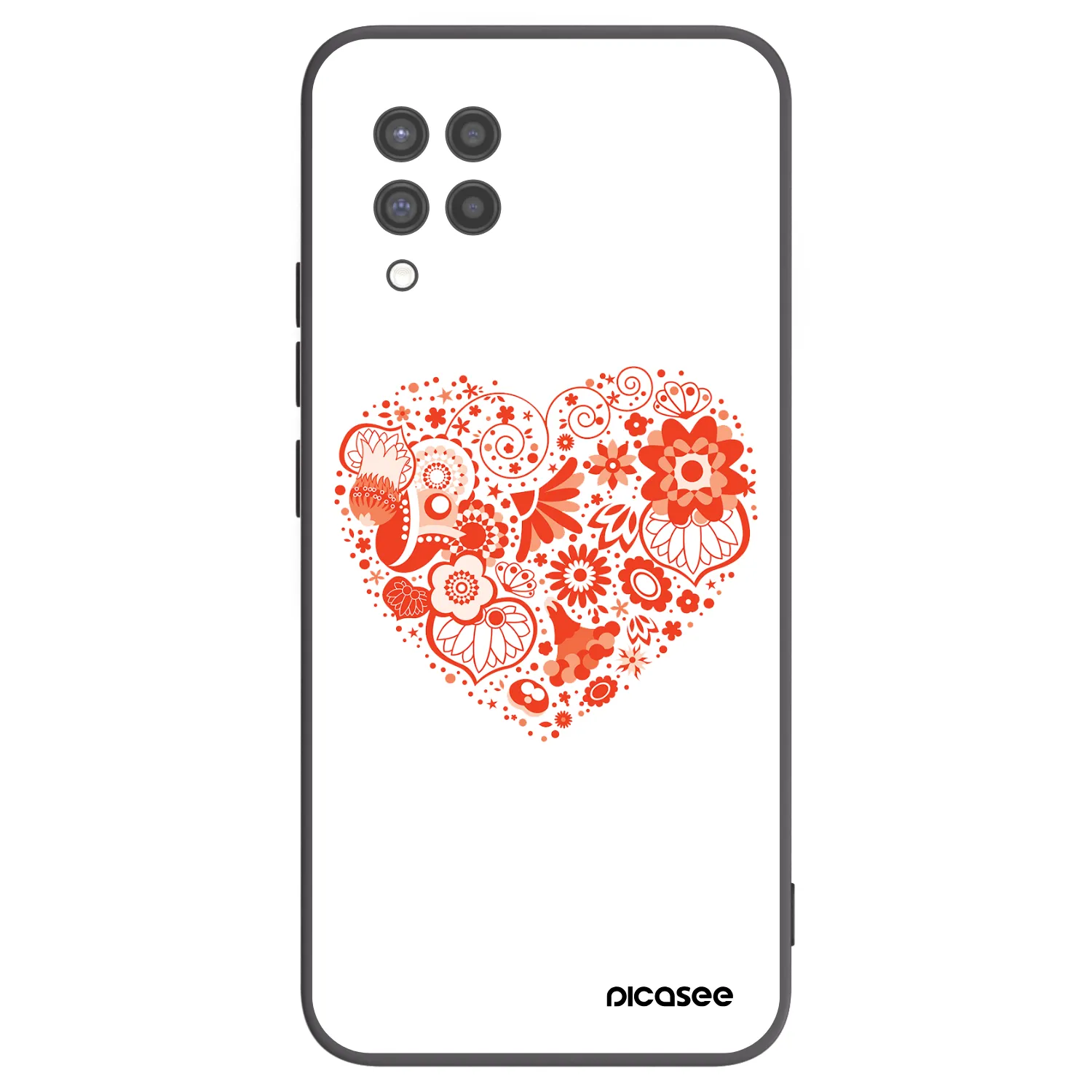 Picasee Μαύρη θήκη σιλικόνης για Samsung Galaxy A42 A426B - Big heart