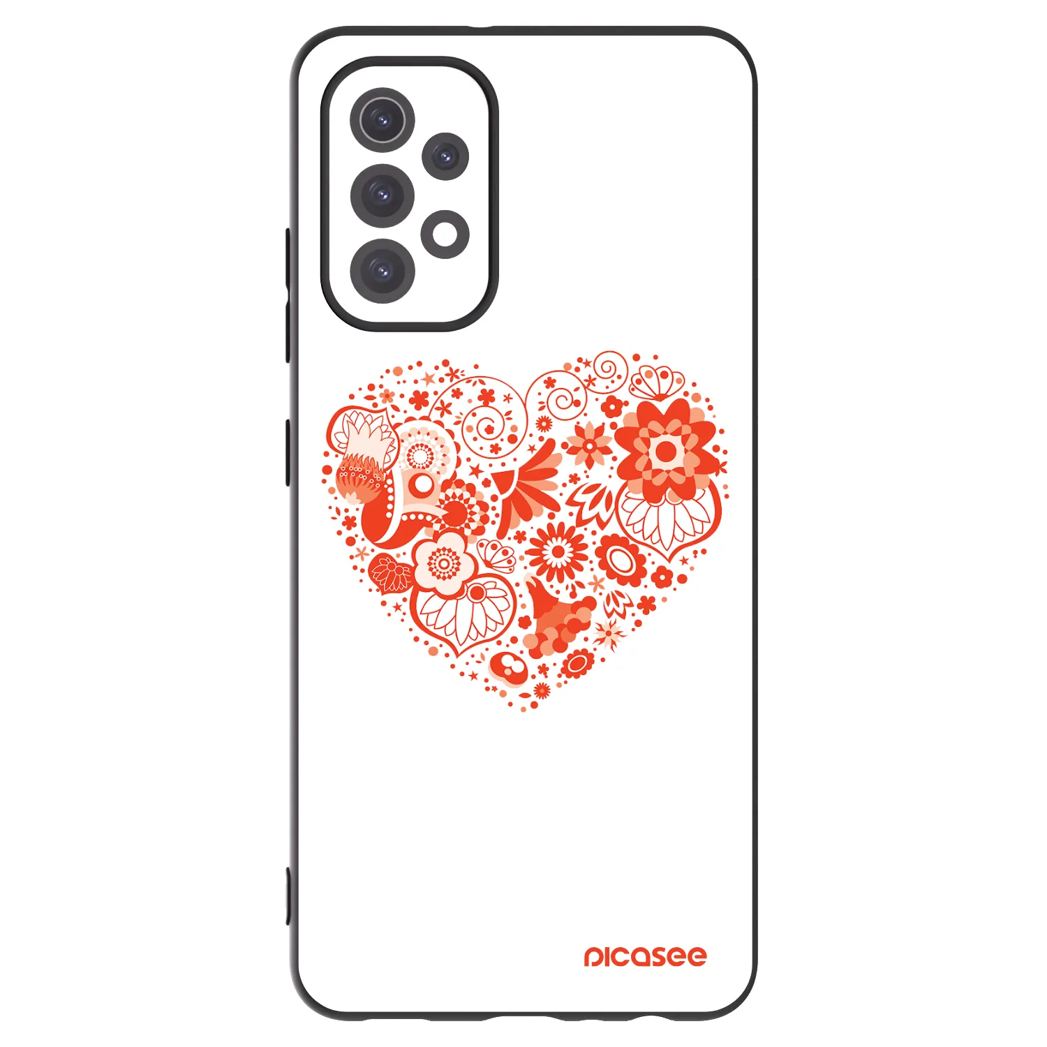 Picasee Μαύρη θήκη σιλικόνης για Samsung Galaxy A32 5G A326B - Big heart