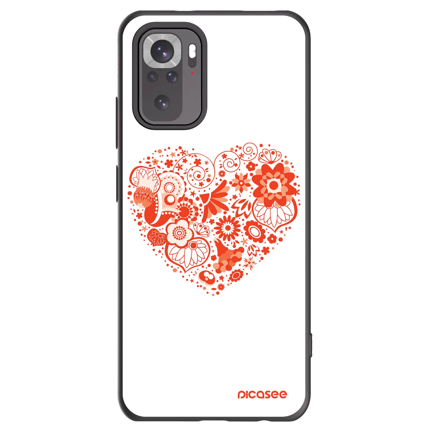 Picasee Μαύρη θήκη σιλικόνης για Xiaomi Redmi Note 10S - Big heart