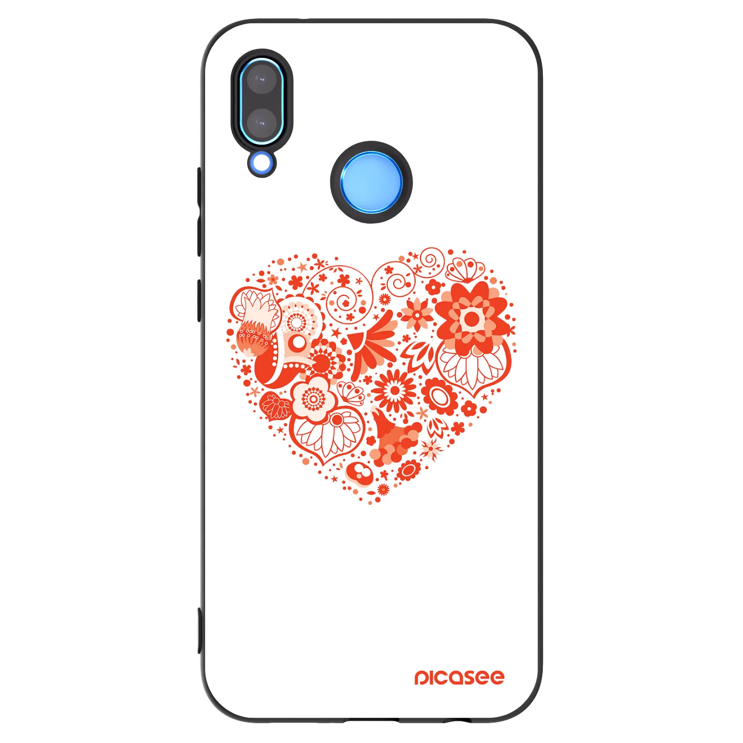 Picasee Μαύρη θήκη σιλικόνης για Huawei P20 Lite - Big heart
