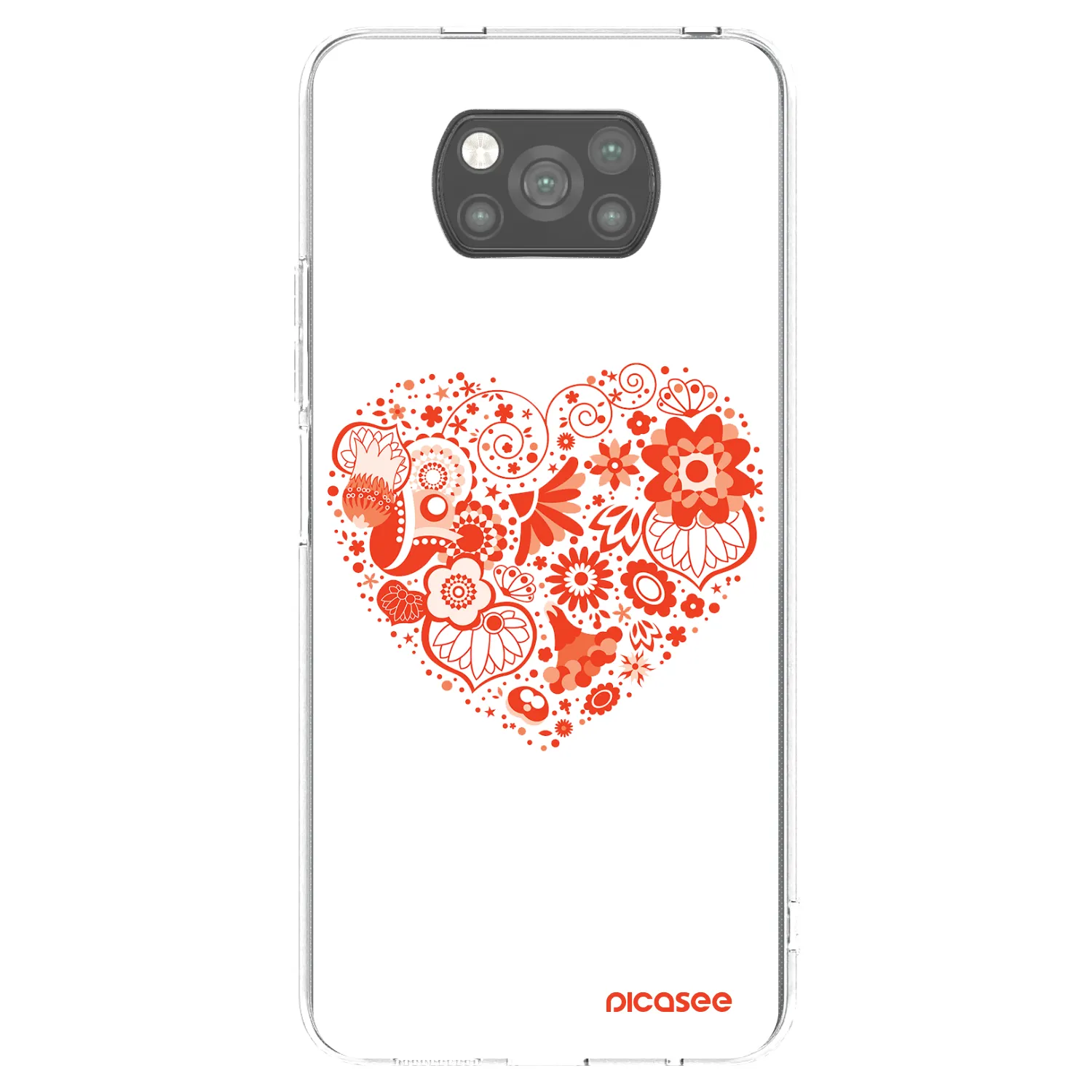 Picasee Μαύρη θήκη σιλικόνης για Xiaomi Poco X3 Pro - Big heart