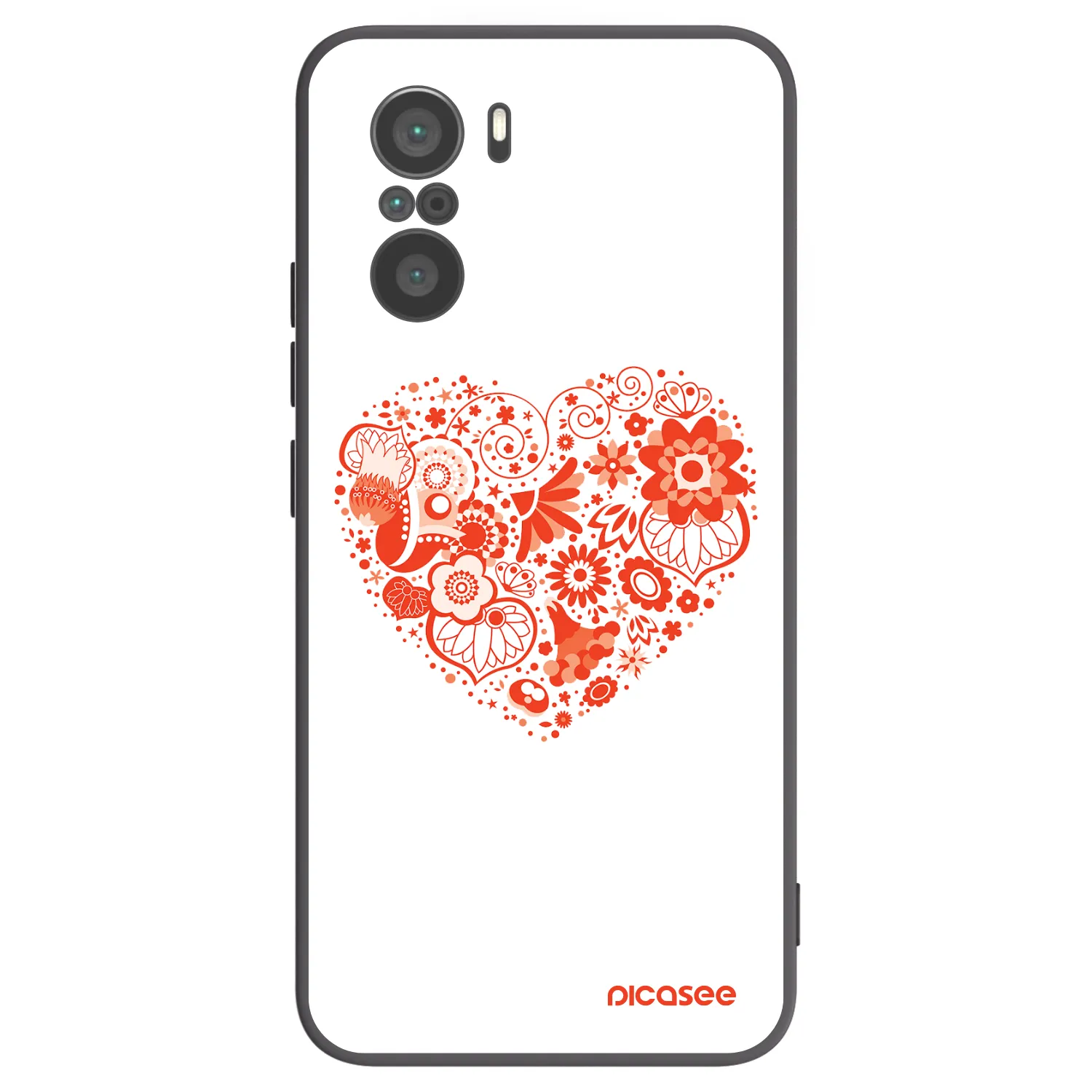 Picasee Μαύρη θήκη σιλικόνης για Xiaomi Poco F3 - Big heart