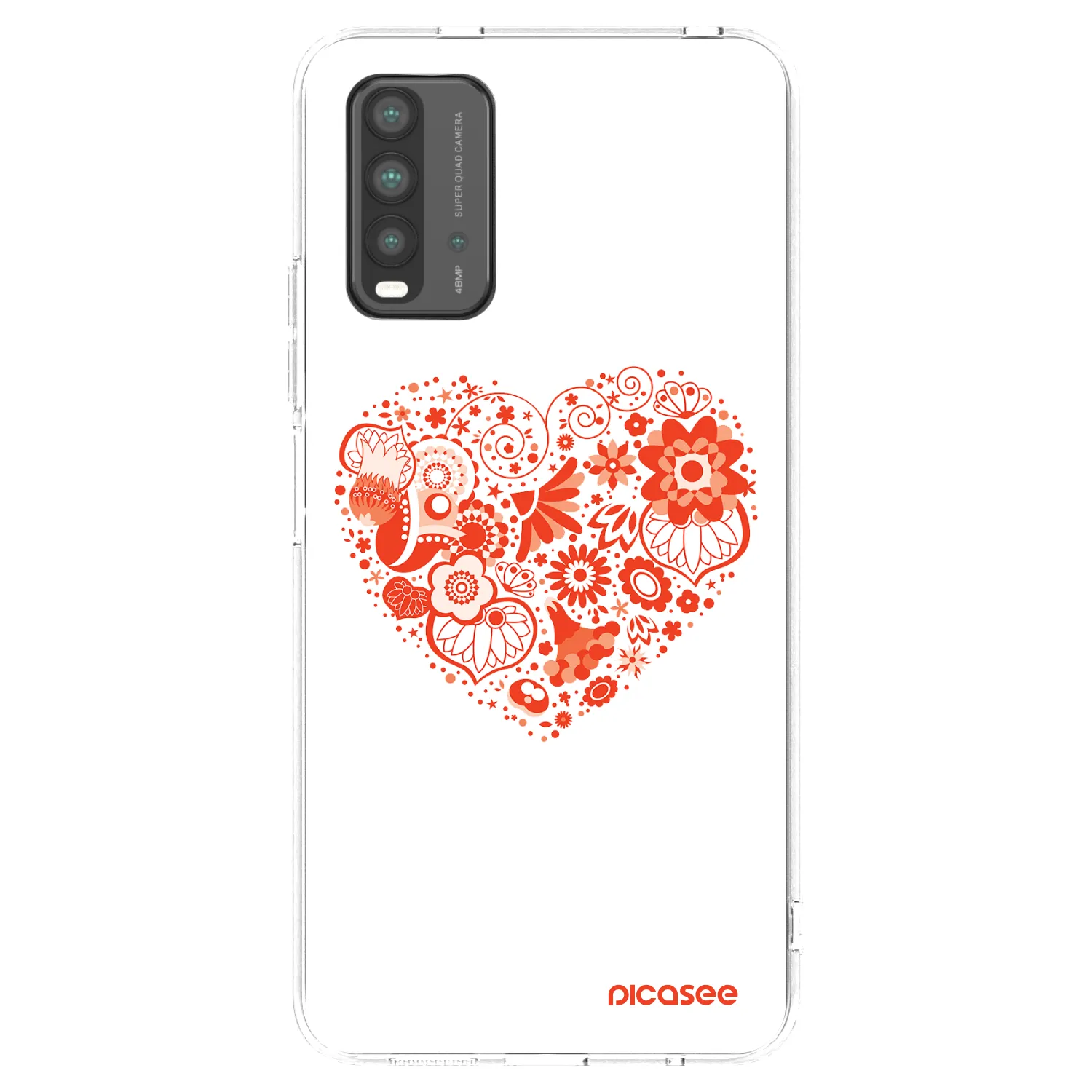 Picasee Μαύρη θήκη σιλικόνης για Xiaomi Redmi 9T - Big heart