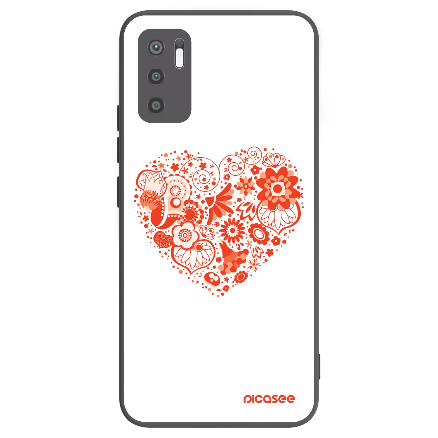 Picasee Μαύρη θήκη σιλικόνης για Xiaomi Redmi Note 10 5G - Big heart