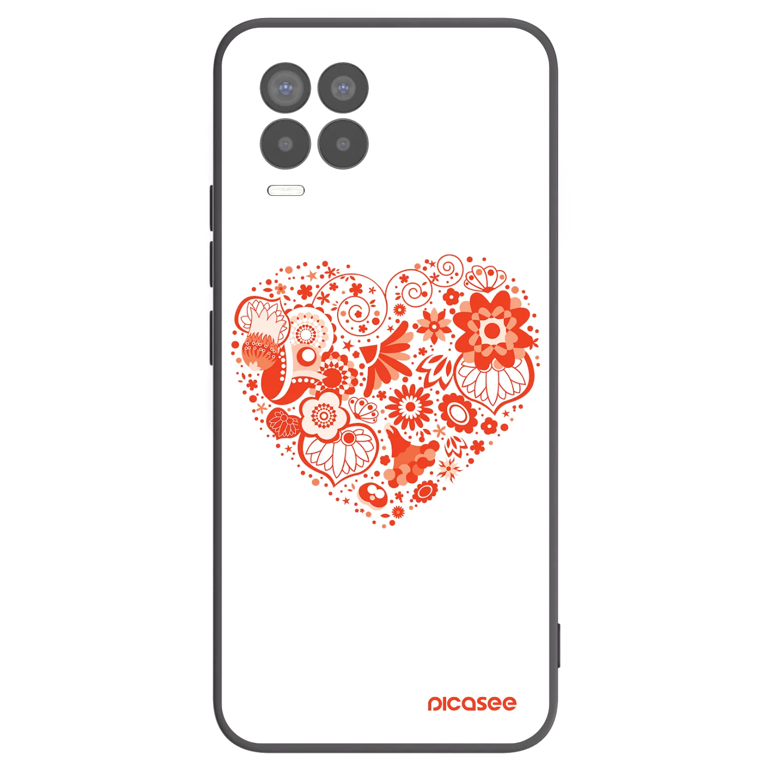 Picasee Μαύρη θήκη σιλικόνης για Realme 8 Pro - Big heart