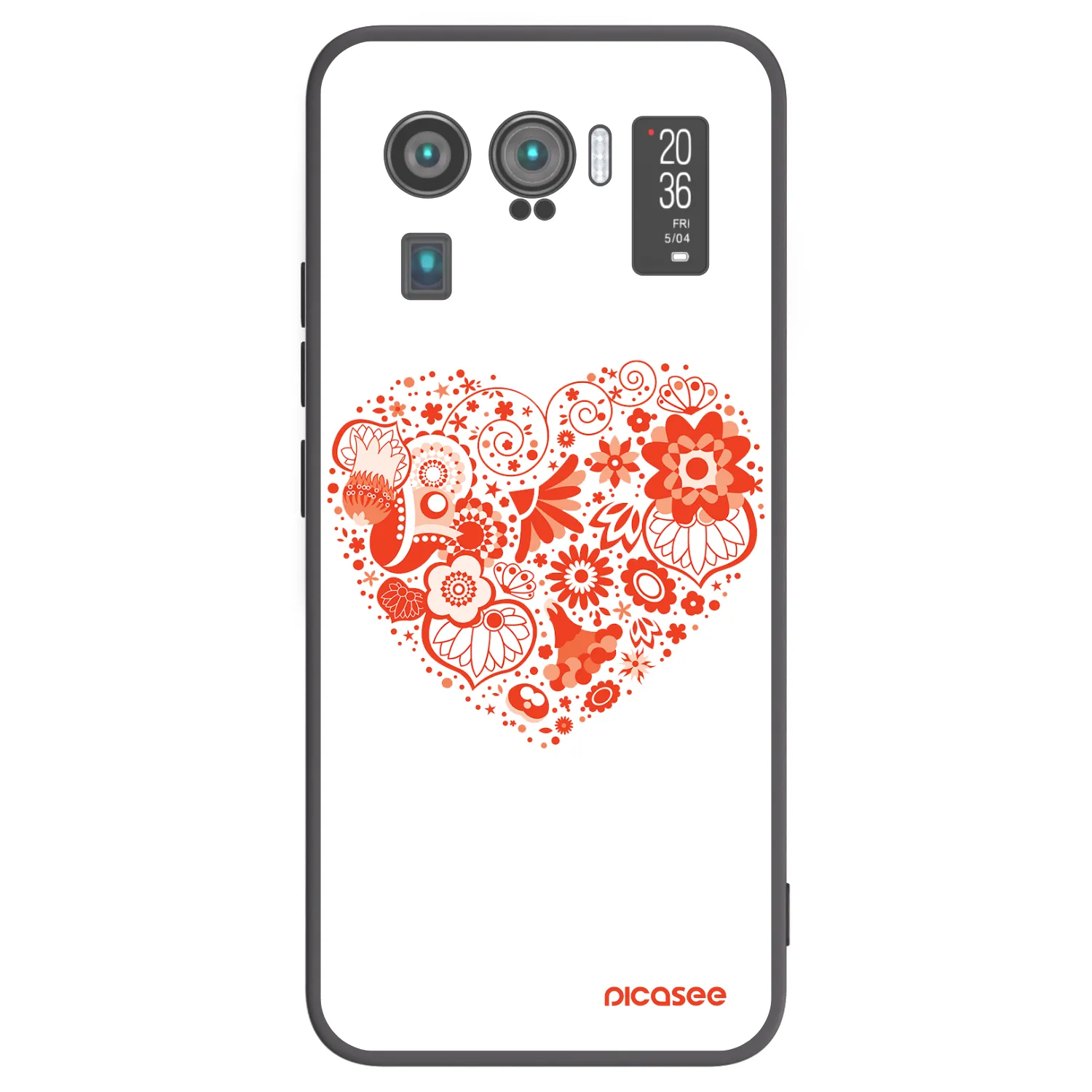 Picasee Μαύρη θήκη σιλικόνης για Xiaomi Mi 11 Ultra - Big heart