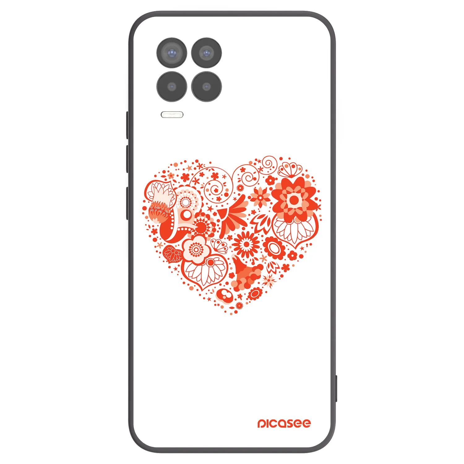 Picasee Μαύρη θήκη σιλικόνης για Realme 8 4G - Big heart