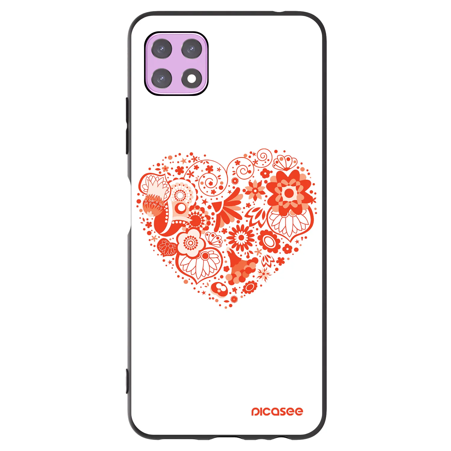 Picasee Μαύρη θήκη σιλικόνης για Samsung Galaxy A22 A226B 5G - Big heart